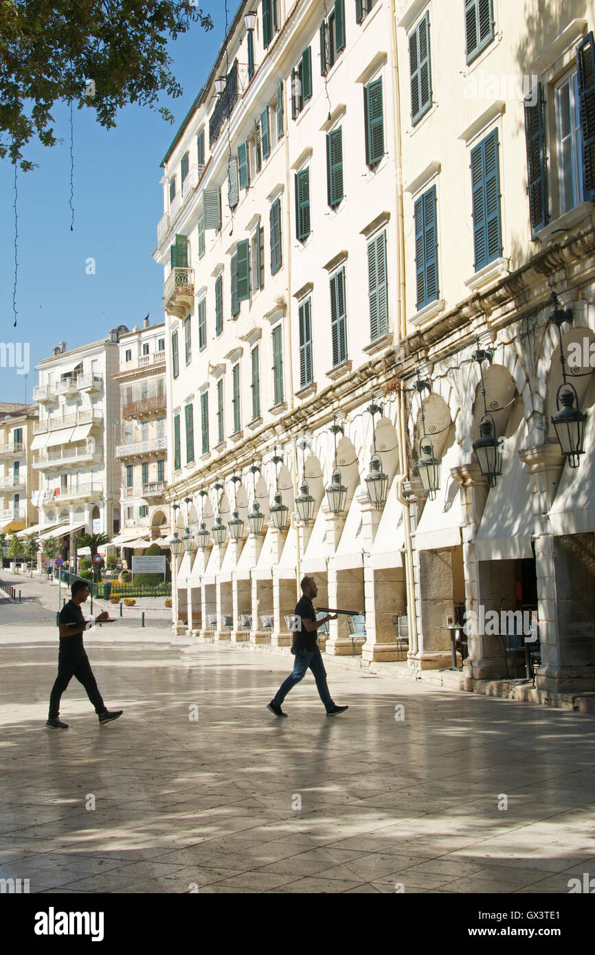 La vieille ville de Corfou Liston Îles Ioniennes Grèce Banque D'Images