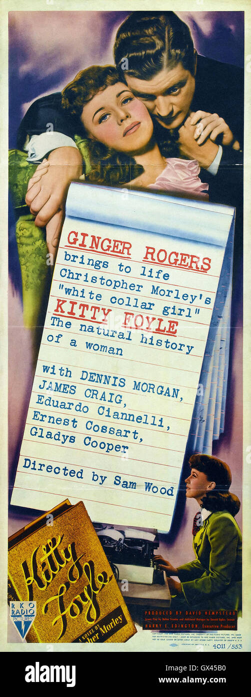 Ginger Rogers, Dennis Morgan, James Craig - KITTY FOYLE - 1940. Réalisé par Sam Wood - Movie Poster Banque D'Images