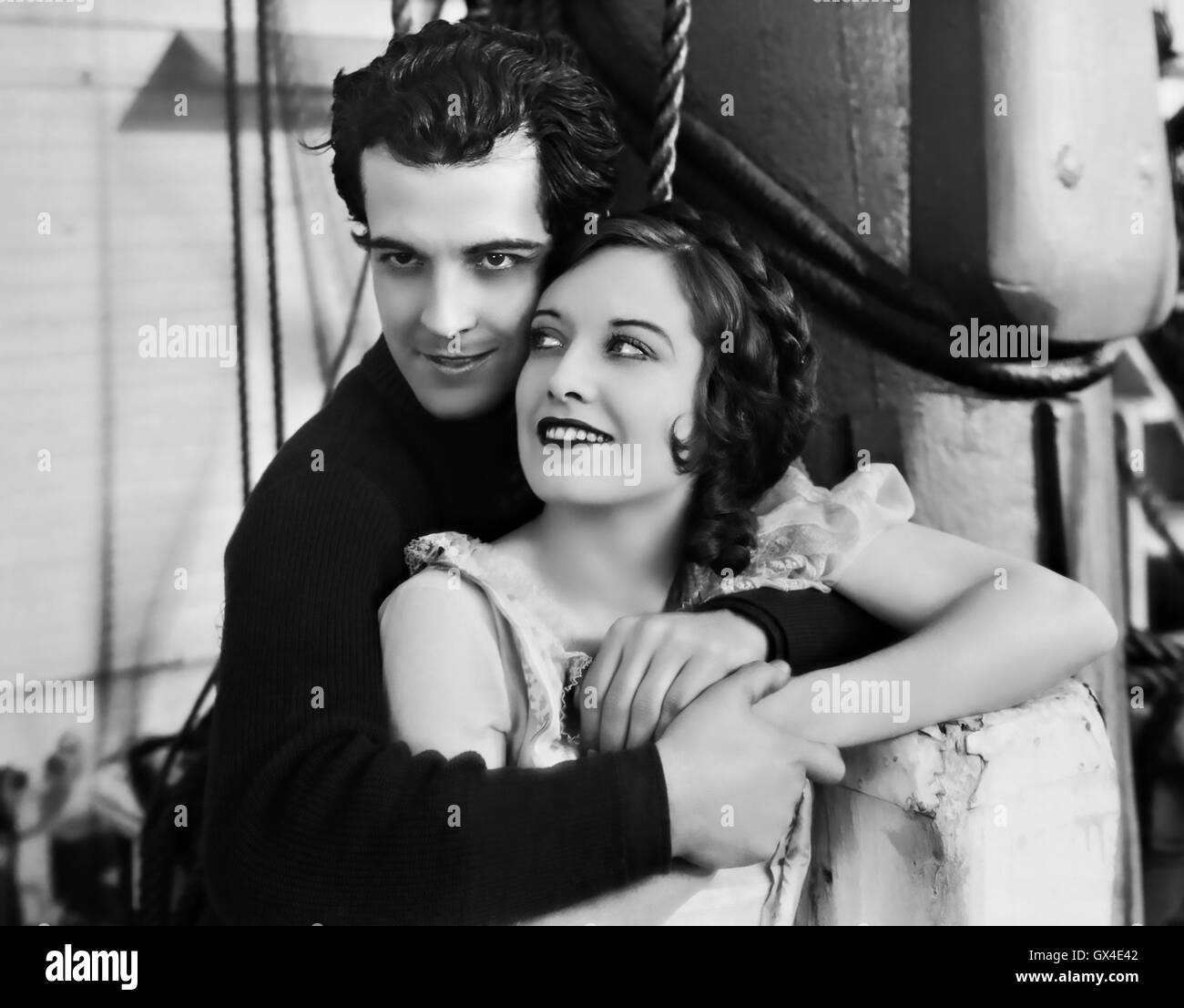 Voyage À SINGAPOUR 1928 MGM film muet avec Ramon Novarro et Joan Crawford Banque D'Images
