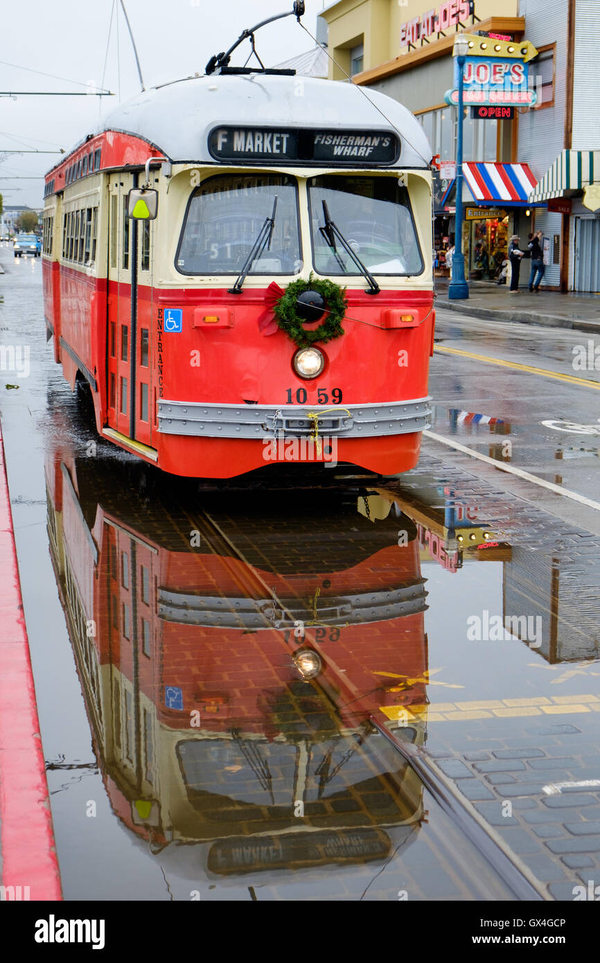 Le Tram à San Francisco California USA Banque D'Images