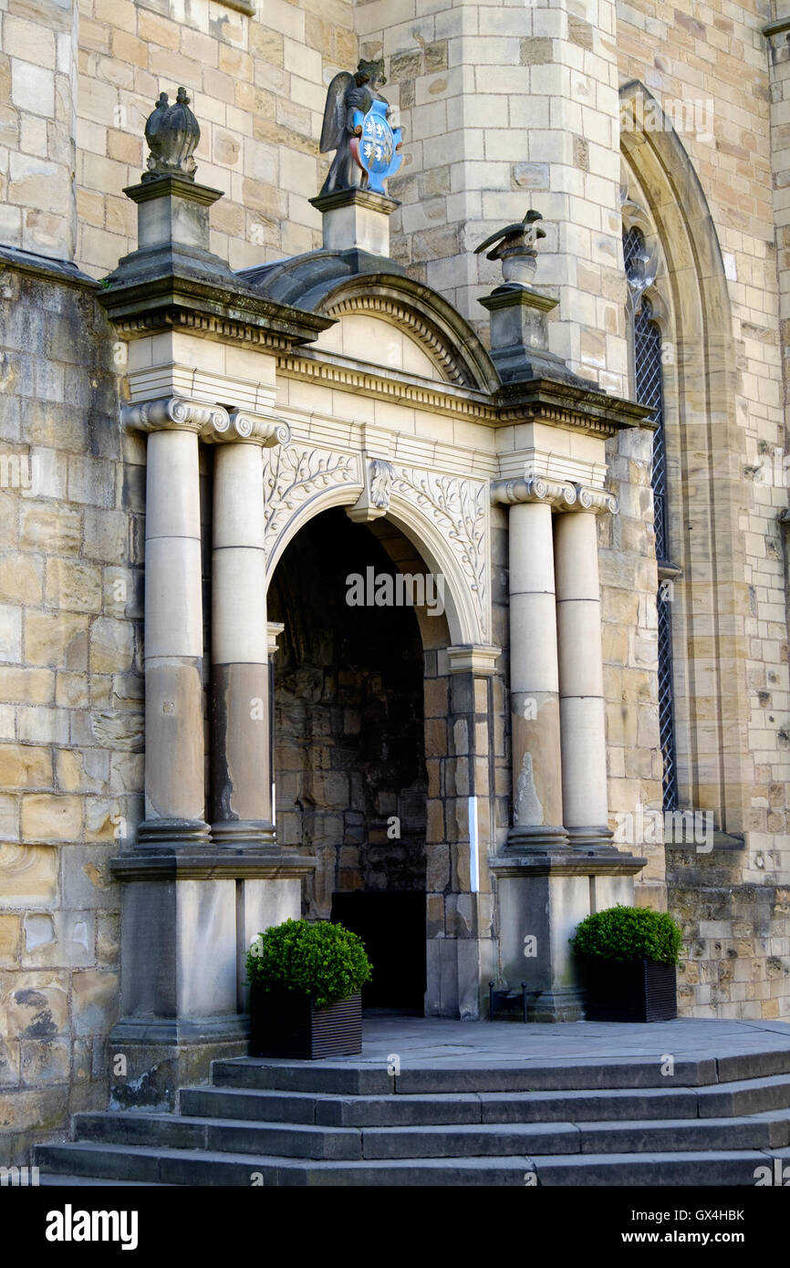 À l'entrée du château de Durham, Durham Angleterre Banque D'Images