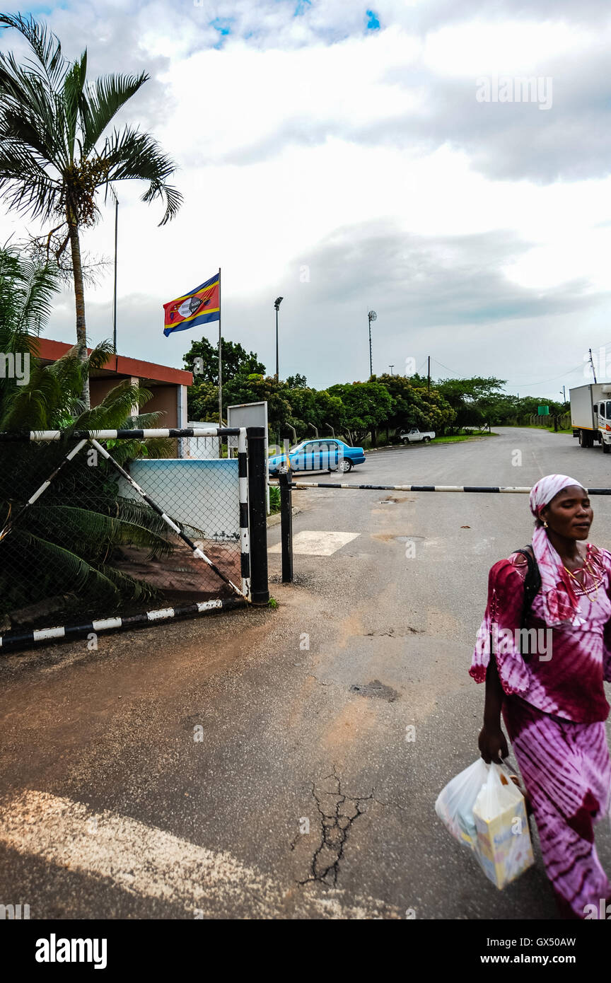 Matsamo, une Afrique du Sud Swaziland-frontière. Le Royaume du Swaziland. Banque D'Images