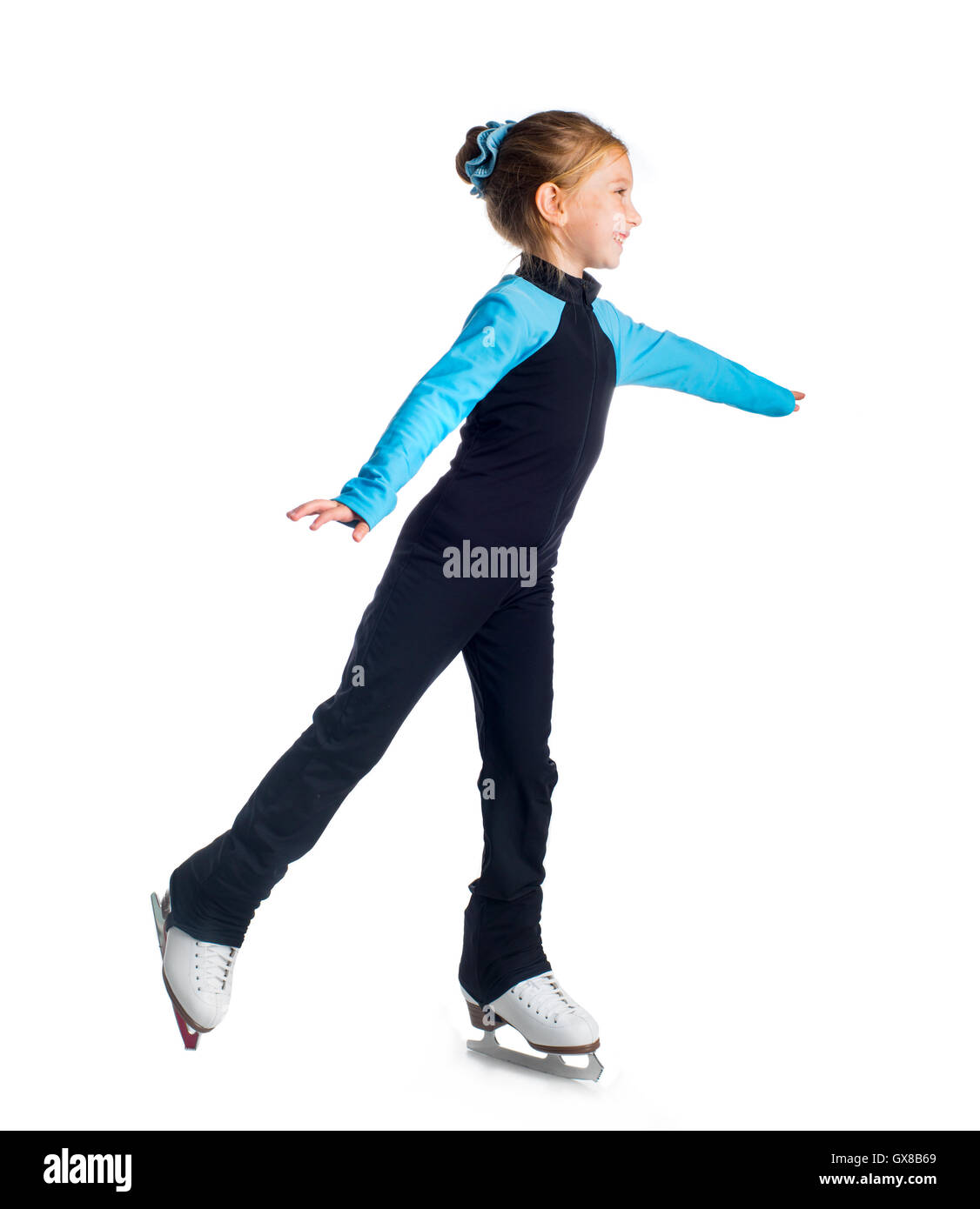 Petite fille avec les patins Banque D'Images