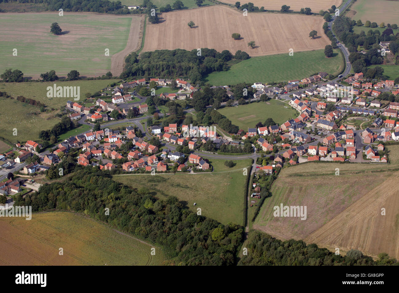 Vue aérienne du village de North Yorkshire, Val-de-UK Banque D'Images