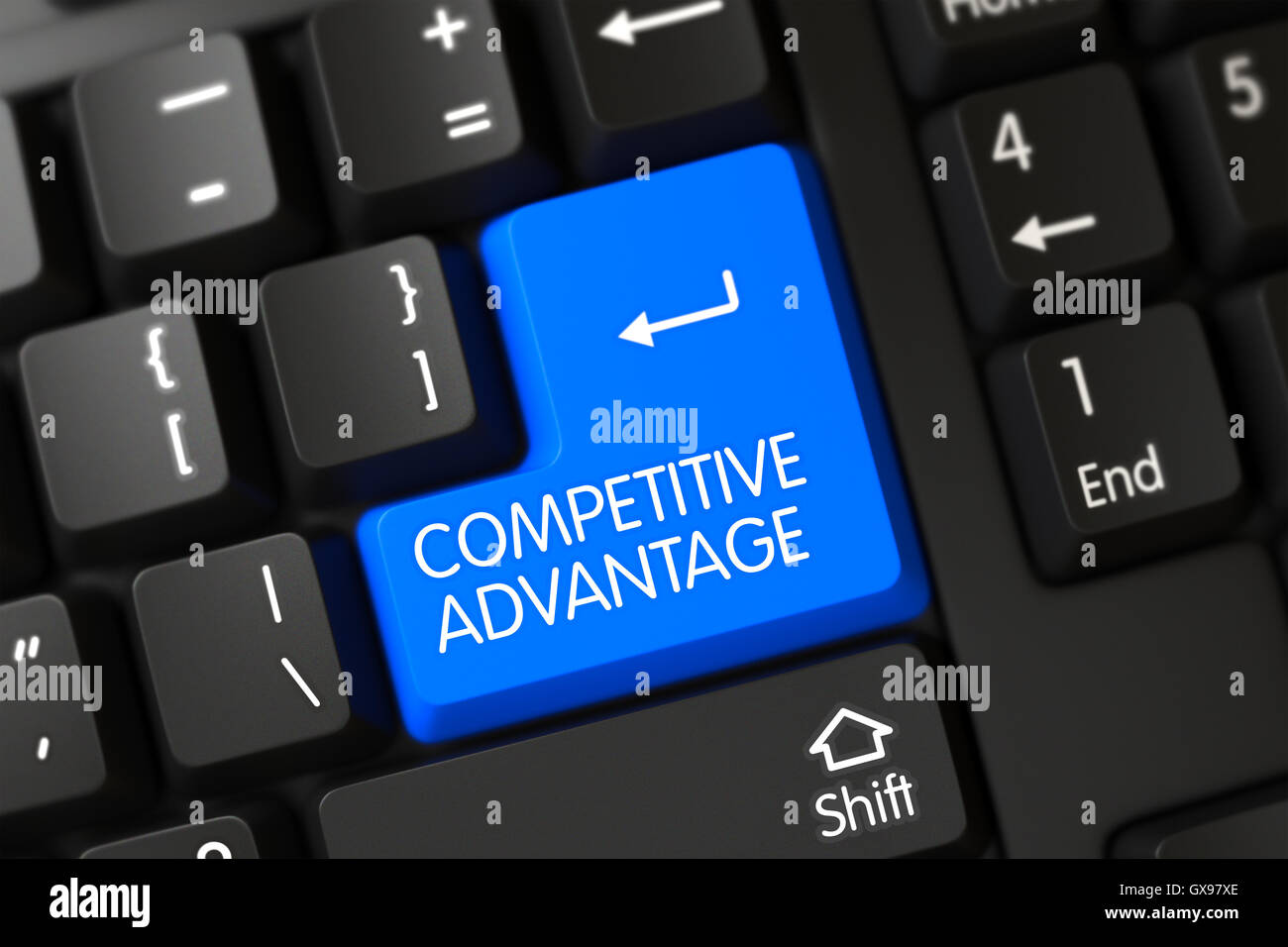 Avantage concurrentiel - Bouton de l'ordinateur. 3D. Banque D'Images