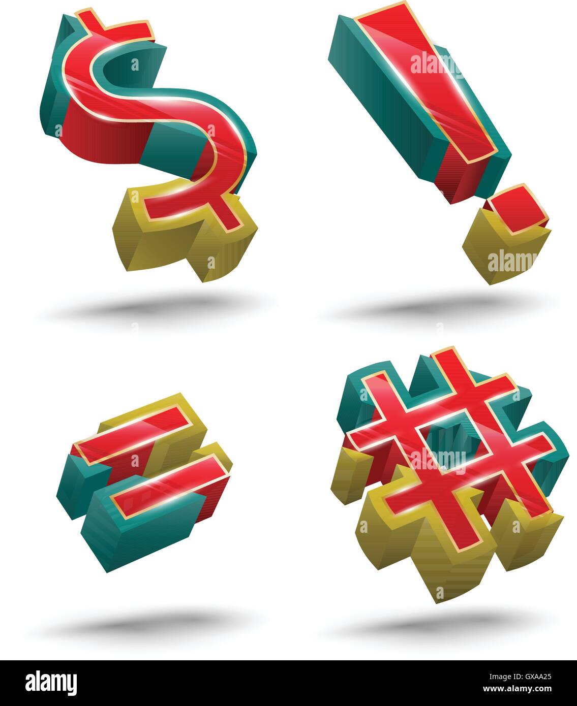 Vecteur symbole style 3D ensemble. Vector illustration Image ...