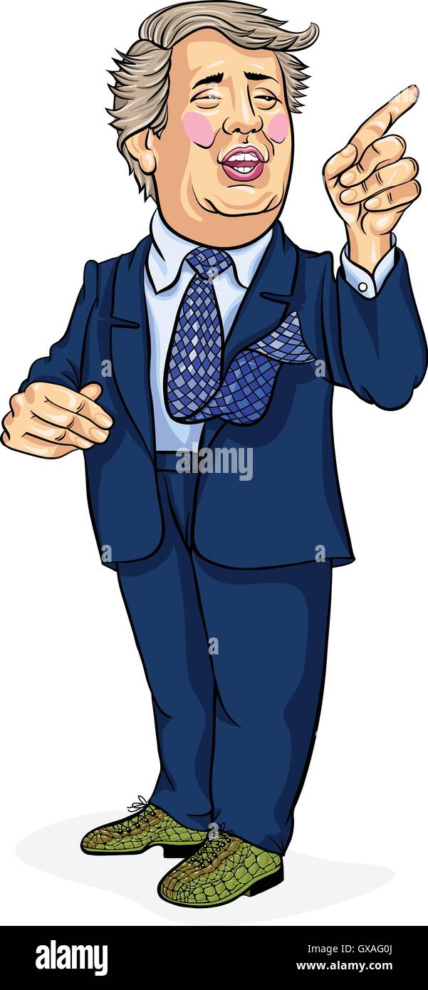 Donald Trump, Caricature, United States Parti Républicain Candidat à la présidence. Vector illustration Illustration de Vecteur