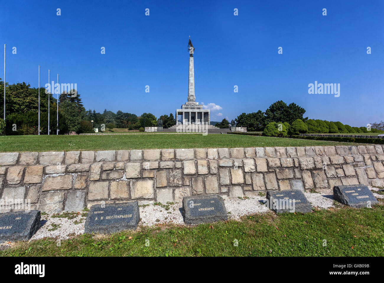 Hill Slavin, un monument aux soldats soviétiques tués au cours de la Seconde Guerre mondiale lors de la libération de Bratislava, Slavín War Memorial, de la Slovaquie, de l'Europe Banque D'Images