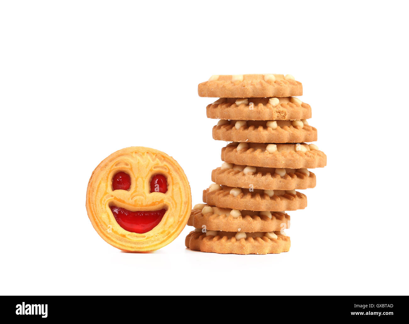 Pile de biscuits sourire. Banque D'Images