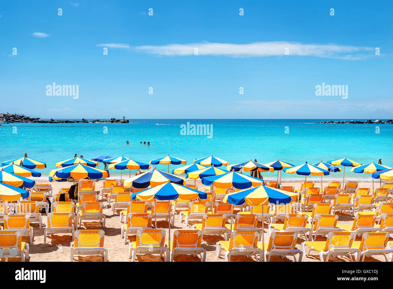 La plage d'Amadores. Gran Canaria, îles Canaries, Espagne Banque D'Images