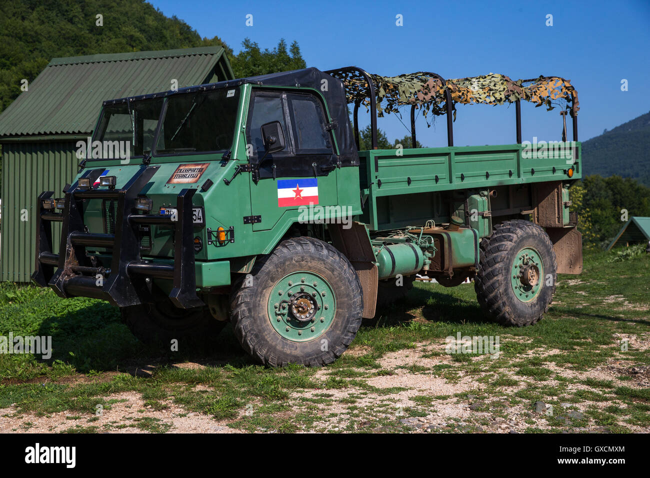 Ex-Yougoslavie soldat chariot Banque D'Images