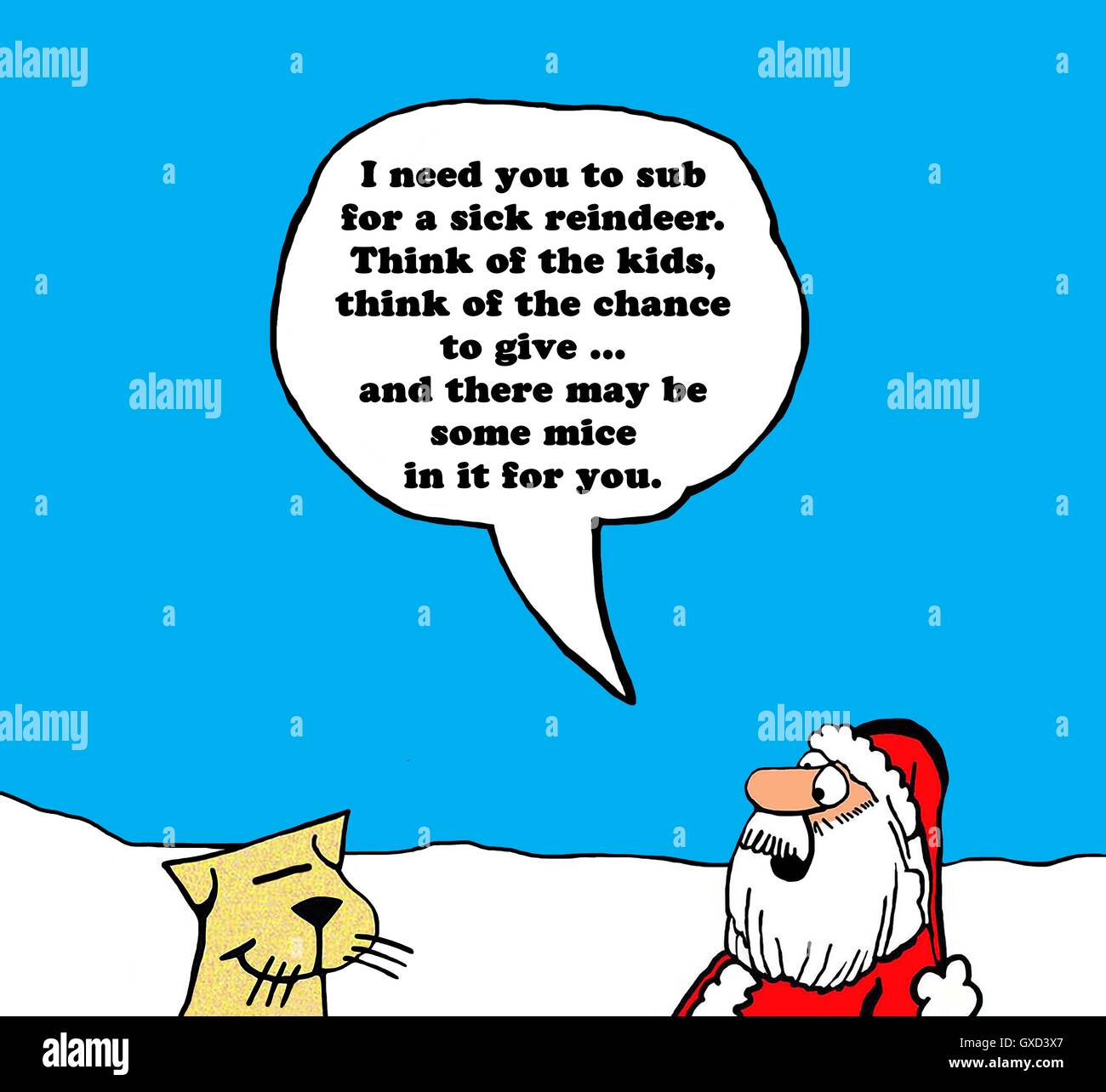Noel Couleur Caricature Du Pere Noel Tente De Persuader Un Chat Malade A Remplacer Un Renne Pour Tirer Le Traineau Photo Stock Alamy Noel Couleur Caricature Du Pere Noel Tente De Persuader Un Chat Malade A Remplacer Un Renne Pour Tirer Le Traineau Photo Stock Alamy