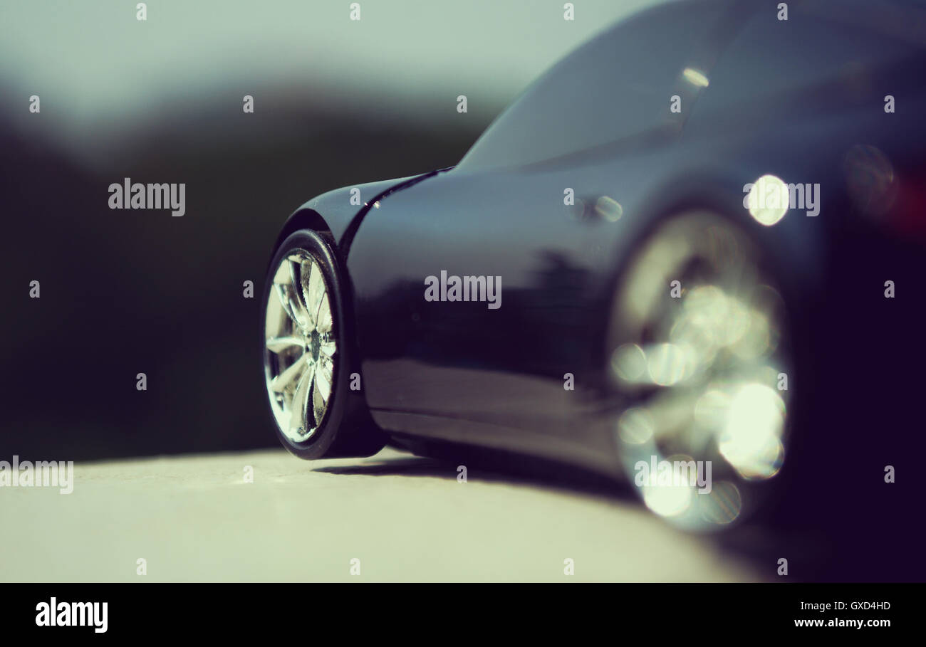 En voiture noire concept rétro Banque D'Images