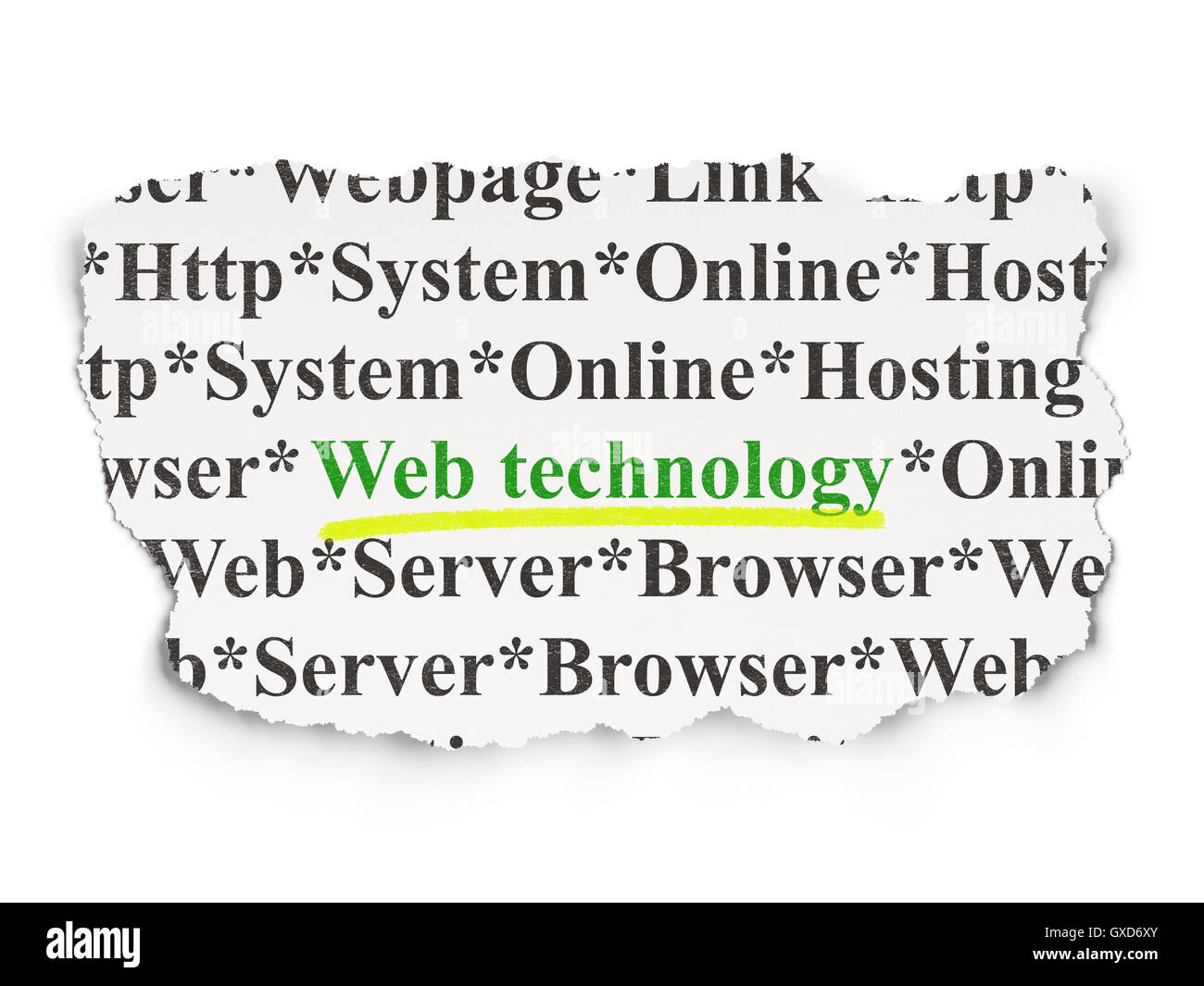 Web design concept : la technologie de l'Internet sur papier fond Banque D'Images