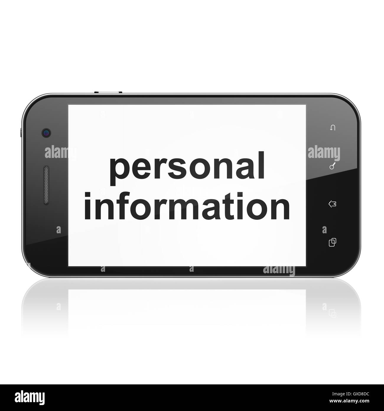 Concept : la protection des renseignements personnels sur le smartphone. Banque D'Images