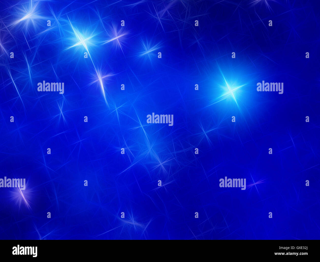 Étoilé bleu espace abstrait toile illustration avec des étoiles, de la lumière et des rayons de texture. Pouvez ve utilisé comme arrière-plan ou le papier peint. Banque D'Images