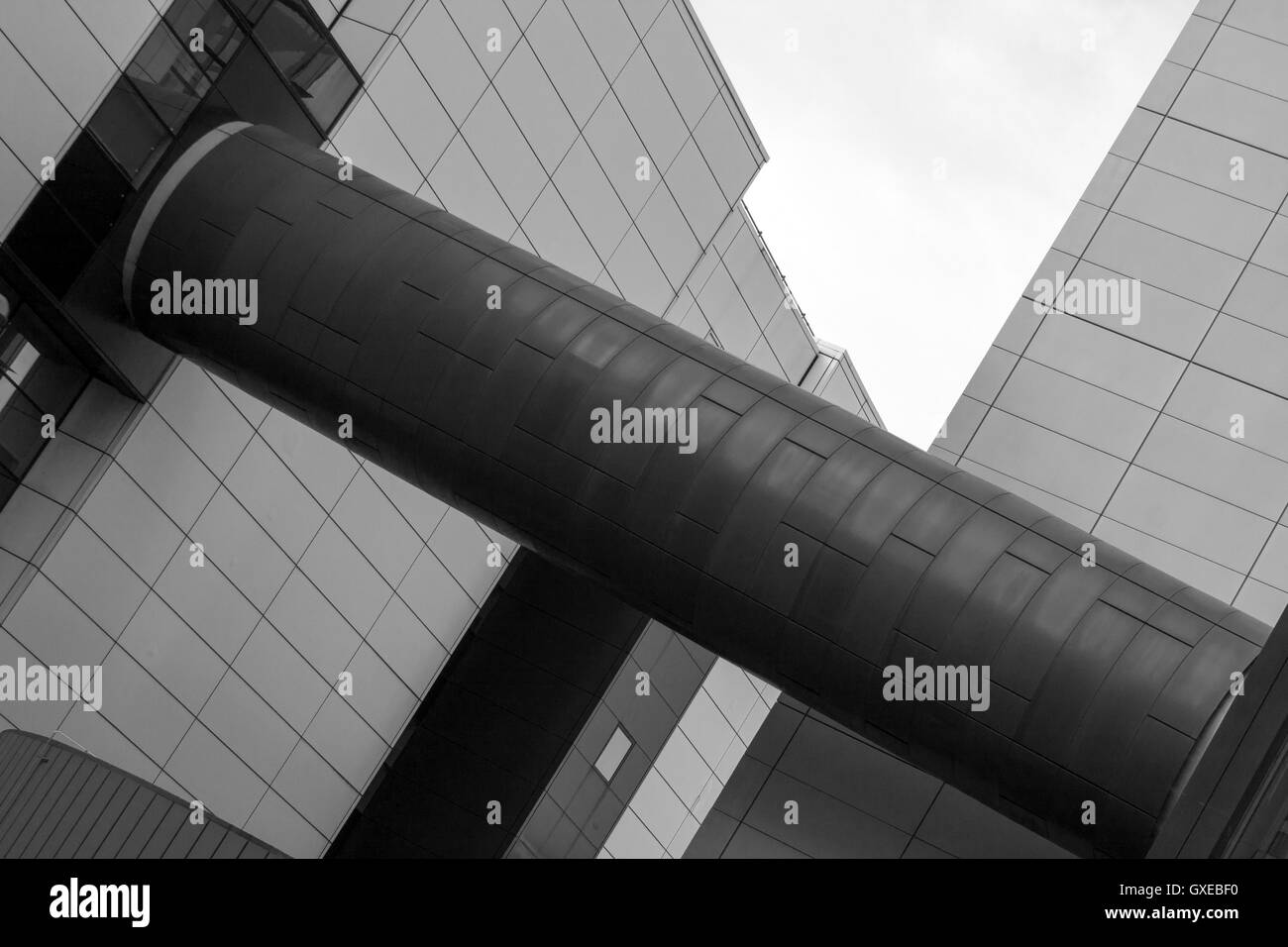 Photographie noir et blanc photographie abstraite d'un immeuble moderne Banque D'Images