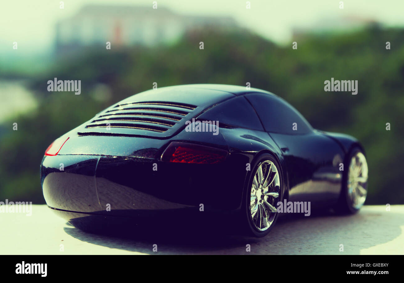 En voiture noire concept rétro Banque D'Images