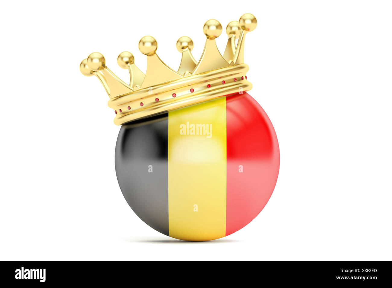Couronne avec pavillon de Royaume de Belgique, 3D Rendering Banque D'Images