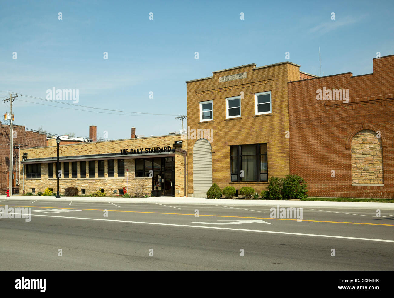 Journal encore ouvert dans une petite ville de l'Ohio. Banque D'Images