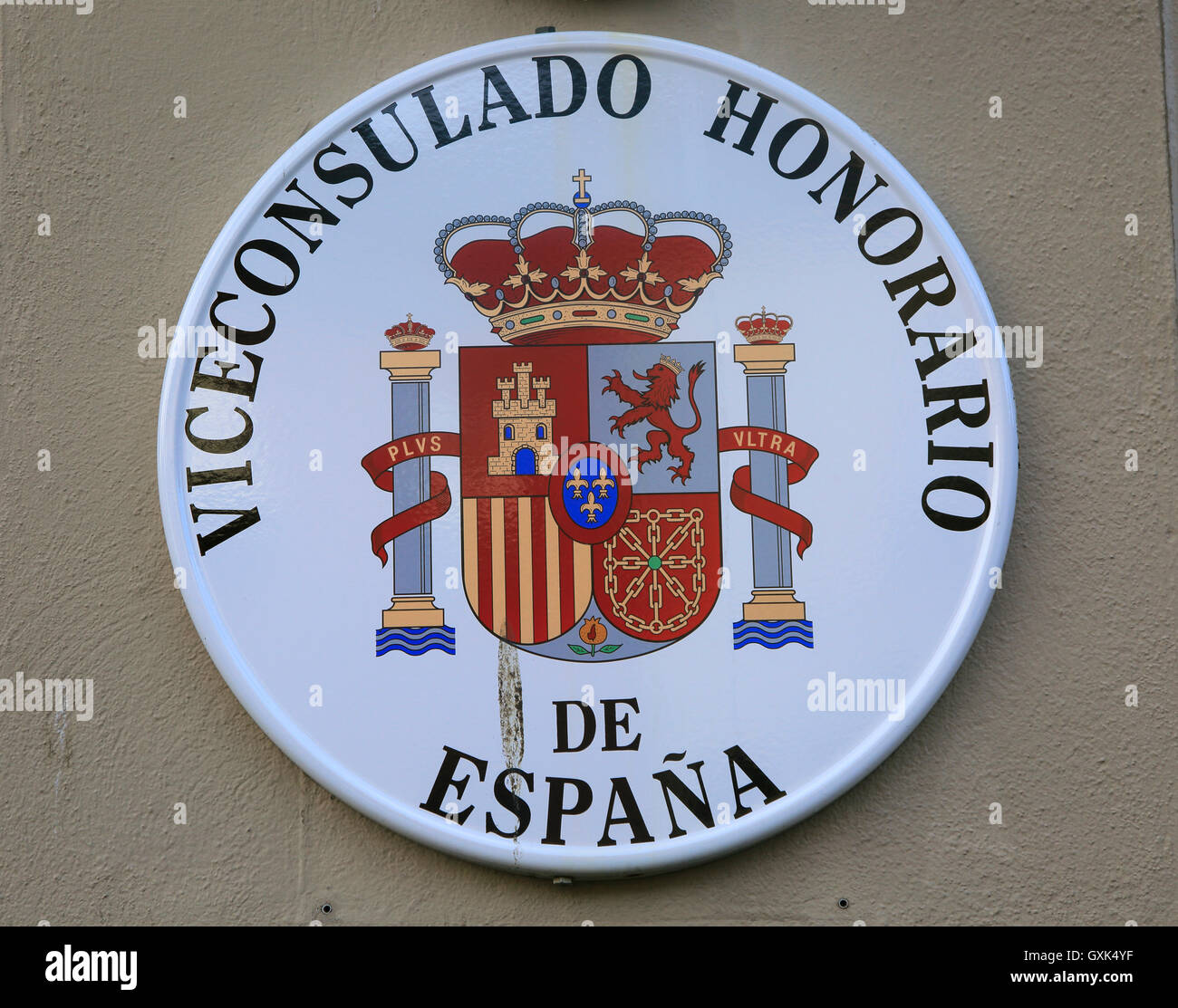 L'Espagnol signe Consul honoraire, Trondheim, Norvège Banque D'Images