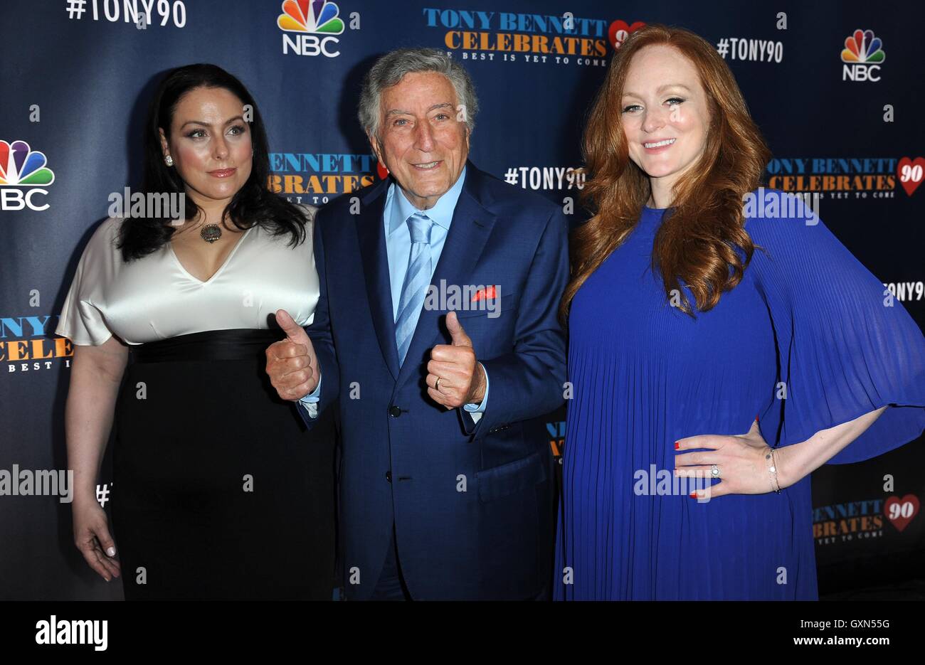 New York, NY, USA. 15 Sep, 2016. Johanna Bennett, Tony Bennett, Antonia Bennett au hall des arrivées pour Tony Bennett célèbre 90 : Le meilleur est à venir les concerts, Radio City Music Hall, New York, NY Le 15 septembre, 2016. Credit : Kristin Callahan/Everett Collection/Alamy Live News Banque D'Images