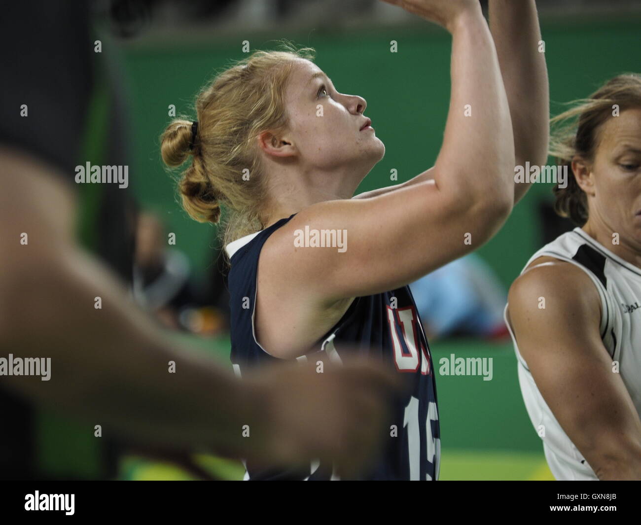 Rio de Janeiro, Brésil. 16 Septembre, 2016. Jeux Paralympiques de Rio 2016 womens Médaille d'or de basket-ball en fauteuil roulant entre l'Allemagne et les États-Unis. Les États-Unis ont pris l'or avec un 62 à 45 sur l'Allemagne. Credit : PhotoAbility/Alamy Live News Banque D'Images