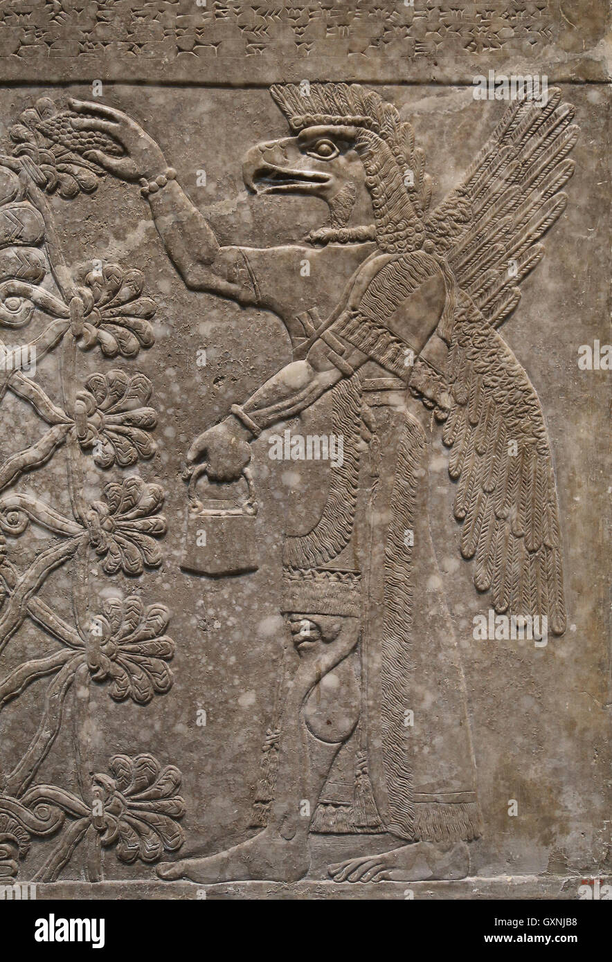 Le soulagement. Or, dieu à tête d'aigle. 9e siècle avant J.-C.. Neo-Assyrian. Règne d'Assurnazirpal. Nimrud (ancienne Kalhu). La Mésopotamie. Banque D'Images