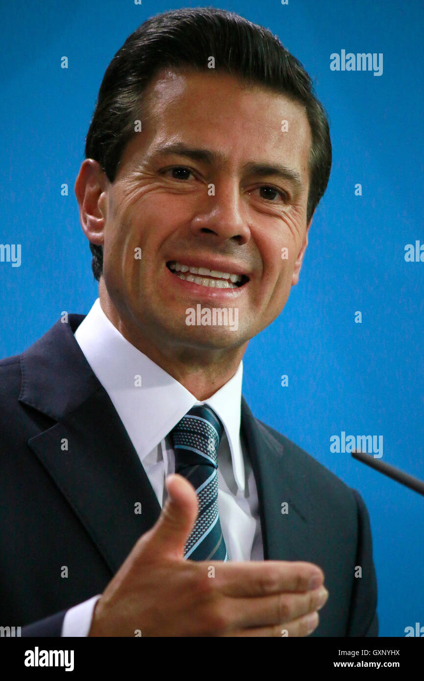 Enrique Pena Nieto - Treffen der dt. Bundeskanzlerin mit dem Praeisdenten mexikanischen, Bundeskanzleramt, 12. Avril 2016, Berli Banque D'Images