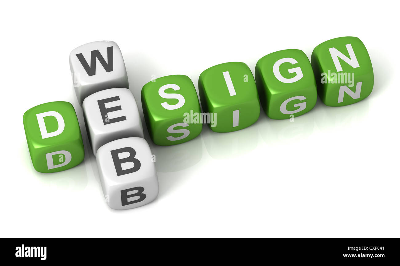 Web design concept cubes 3d illustration Banque D'Images