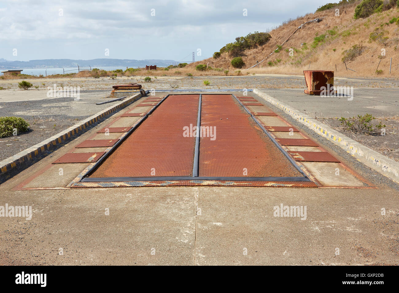 La guerre froide abandonnée Missile Site Nike, SF-91L sur Angel Island, San Francisco, Californie. Banque D'Images