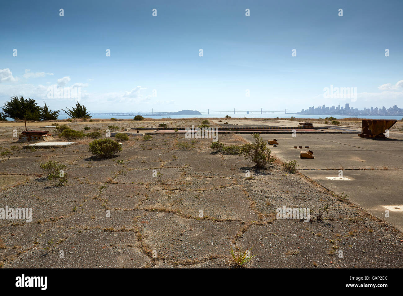 La guerre froide abandonnée Missile Site Nike, SF-91L sur Angel Island, San Francisco, Californie. Banque D'Images