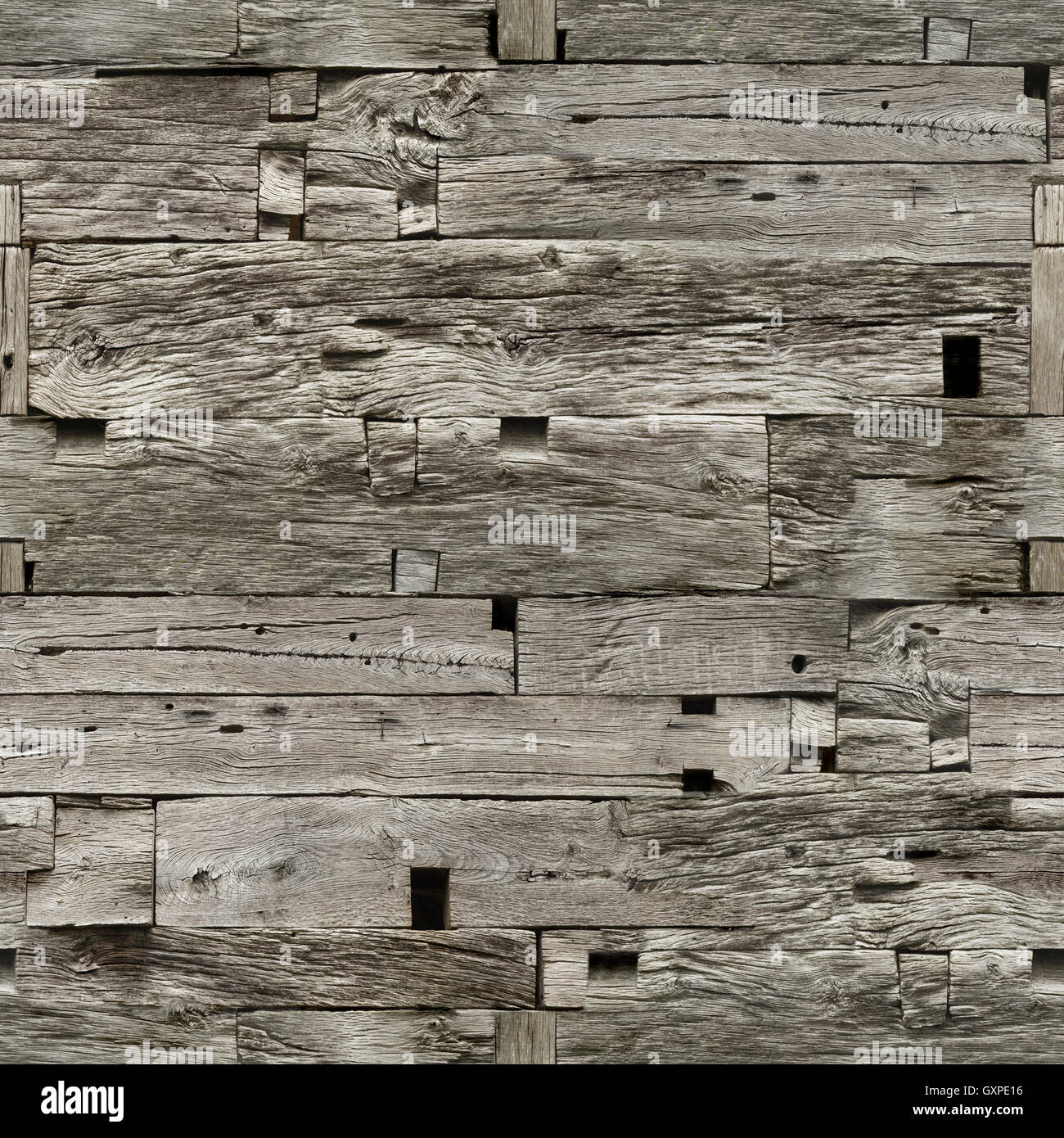 Mur en bois patiné Seamless Texture Pattern. La texture en bois. Ancienne en bois en arrière-plan transparent. Plank Seamless Texture Banque D'Images