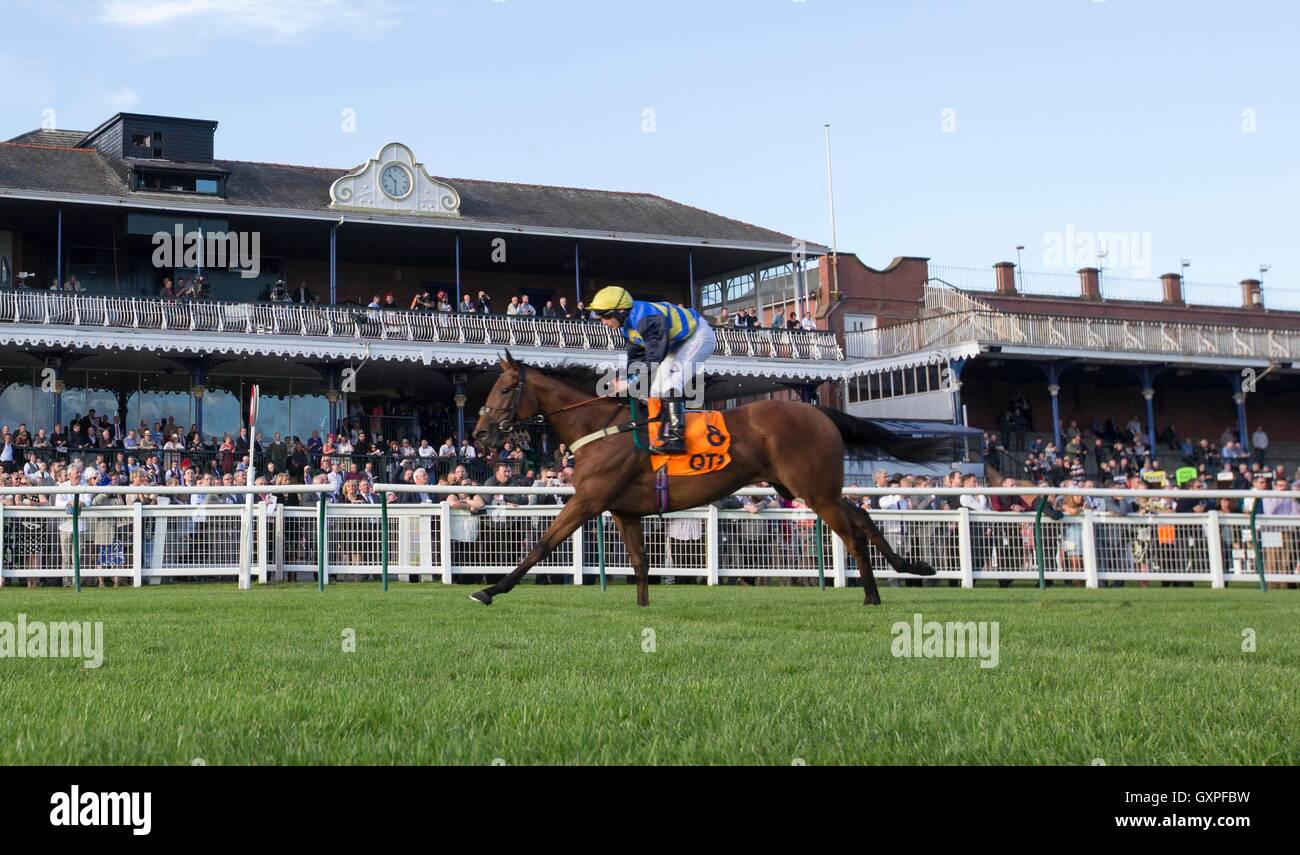 Sophie montée par P.J. Macdonald remporte le groupe Handicap Stakes QTS pendant deux jours de la 2016 William Hill Ayr Gold Cup Festival à Ayr Racecourse. Banque D'Images