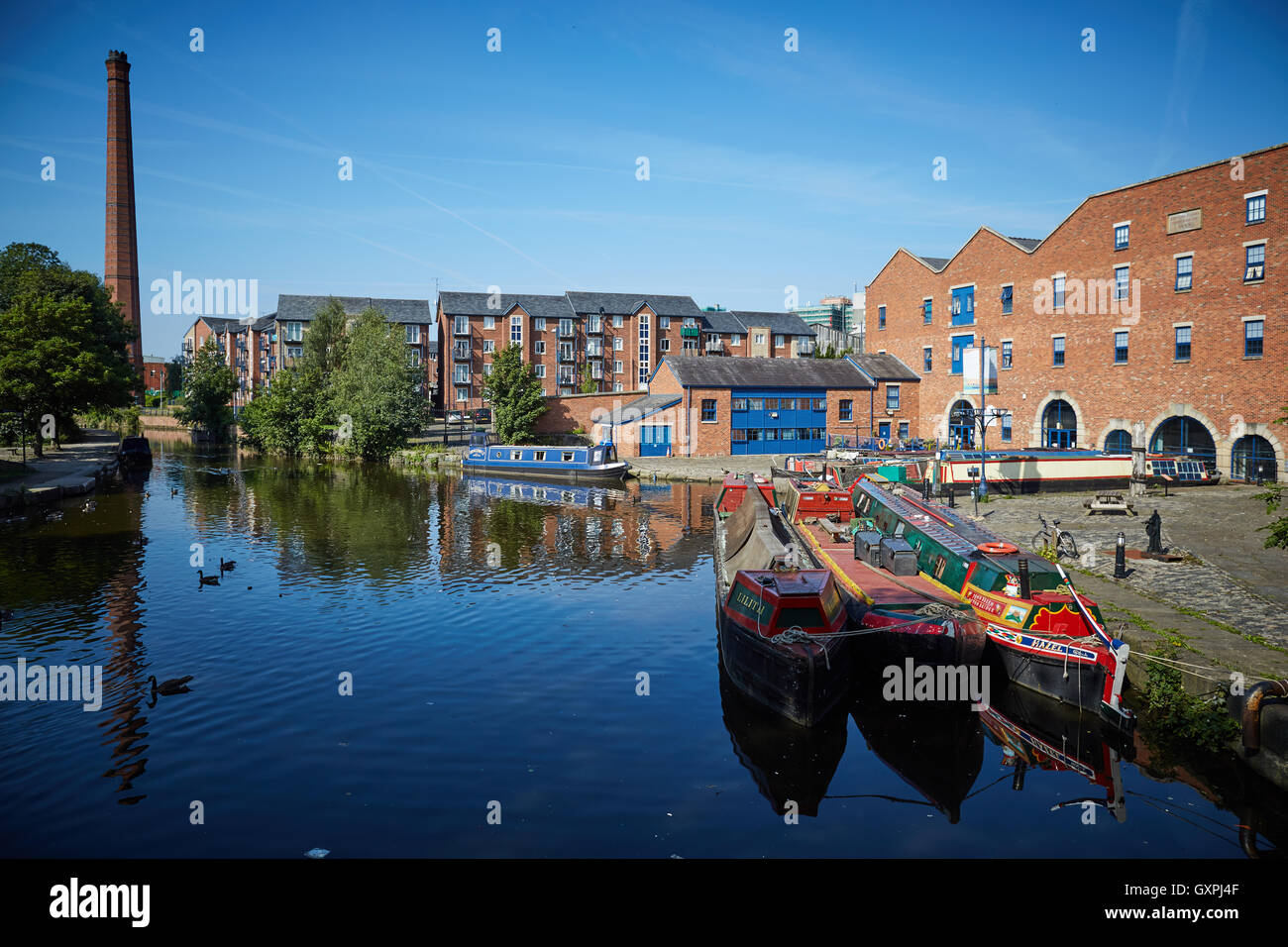 Portland basin canal cheminée bateaux Ashton-under-Lyne Dukinfield Junction Canal Forêt pic étroit canal Ashton Huddersfield Banque D'Images
