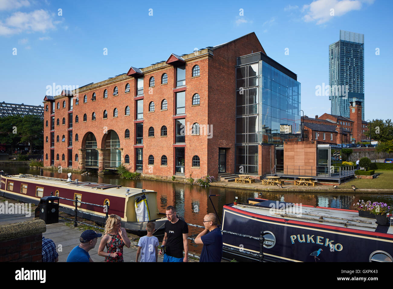 Le castlefield Manchester Castlefield de l'entrepôt du marchand bureaux style loft paysage urbain au bord de l'usine de brique c Rochdale Banque D'Images