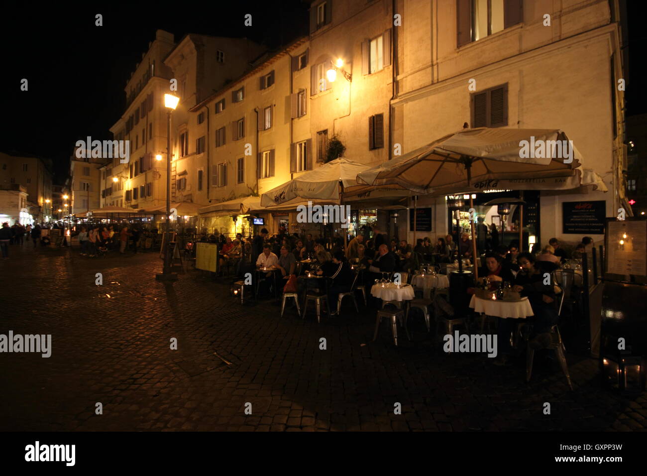 Les barres de Campo de' Fiori Rome de nuit, Roma, Italie, voyages, photoarkive Banque D'Images
