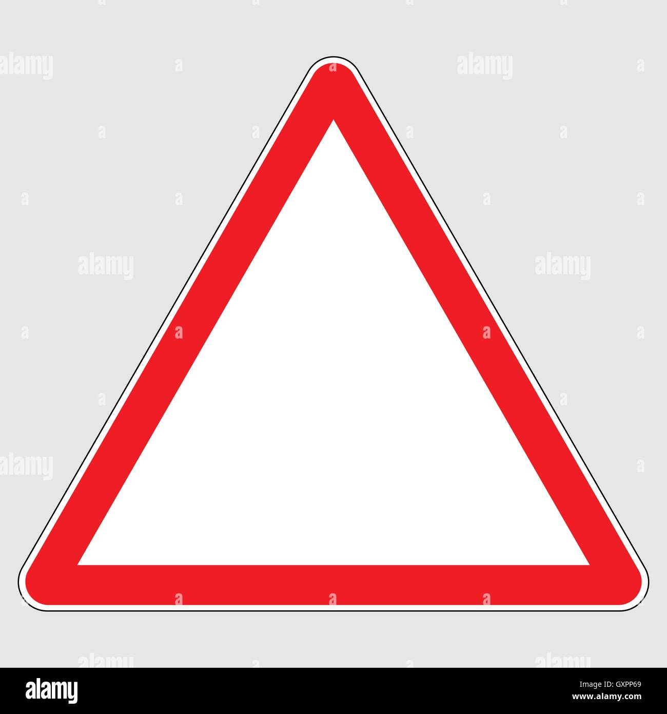 Triangle rouge blanc panneau d'avertissement. nettoyer le panneau de signalisation triangle, vector illustration. Illustration de Vecteur