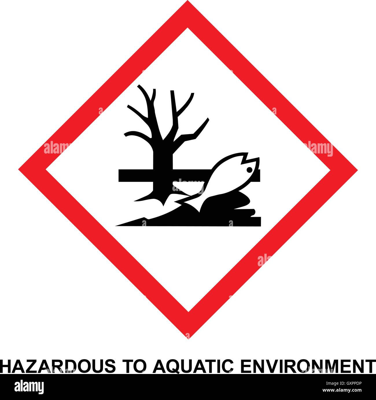Pictogramme de danger - dangereux pour l'environnement aquatique, signe ...