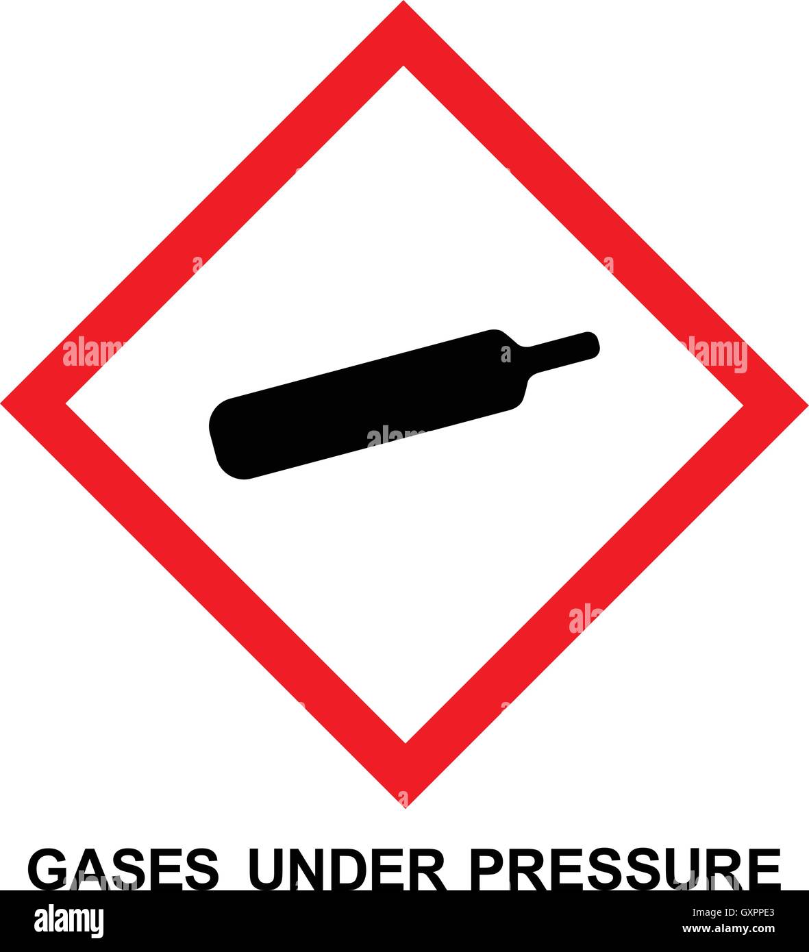 Pictogramme de danger SGH - pression, signe de détresse du gaz sous pression, vector illustration isolé. Illustration de Vecteur