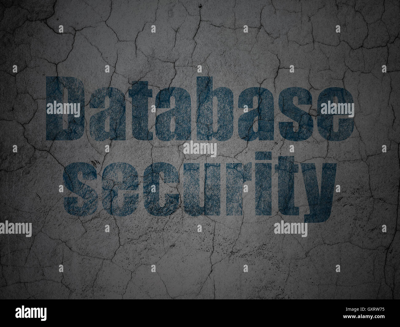 Concept de confidentialité : la sécurité de la base de données sur les groupes grunge wall background Banque D'Images