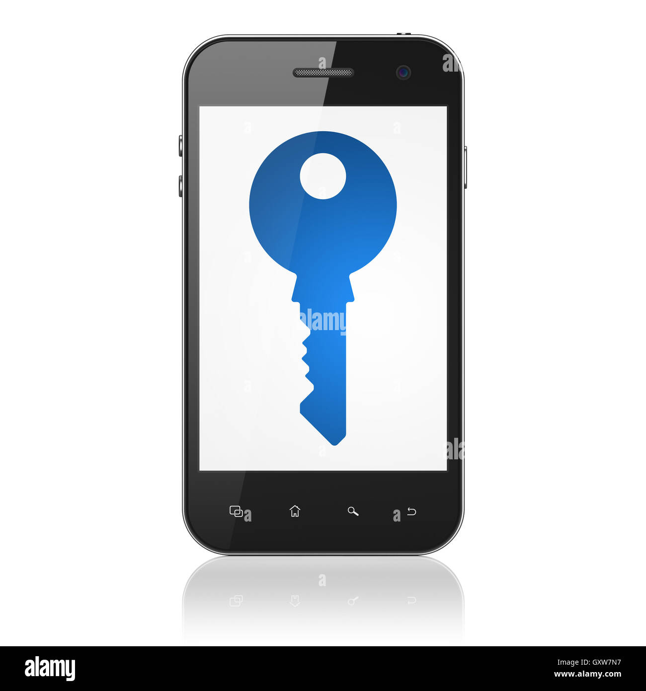 Concept de la vie privée : Clé sur smartphone Banque D'Images