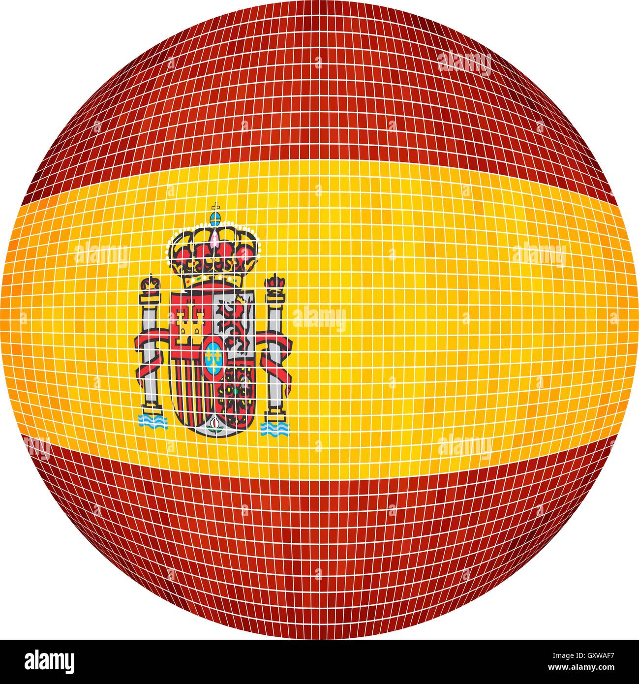 Balle avec drapeau espagne - Illustration, drapeau espagne Sphère, vector Abstract Grunge flag mosaïque de Espana en cercle Illustration de Vecteur
