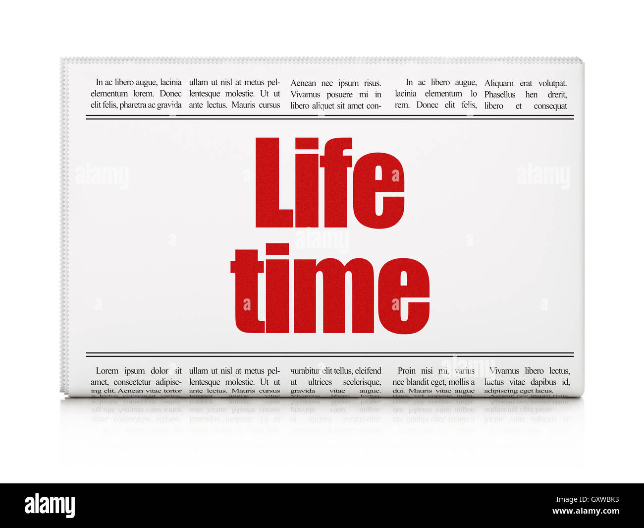 Timeline news concept : gros titre de journal temps vie Banque D'Images