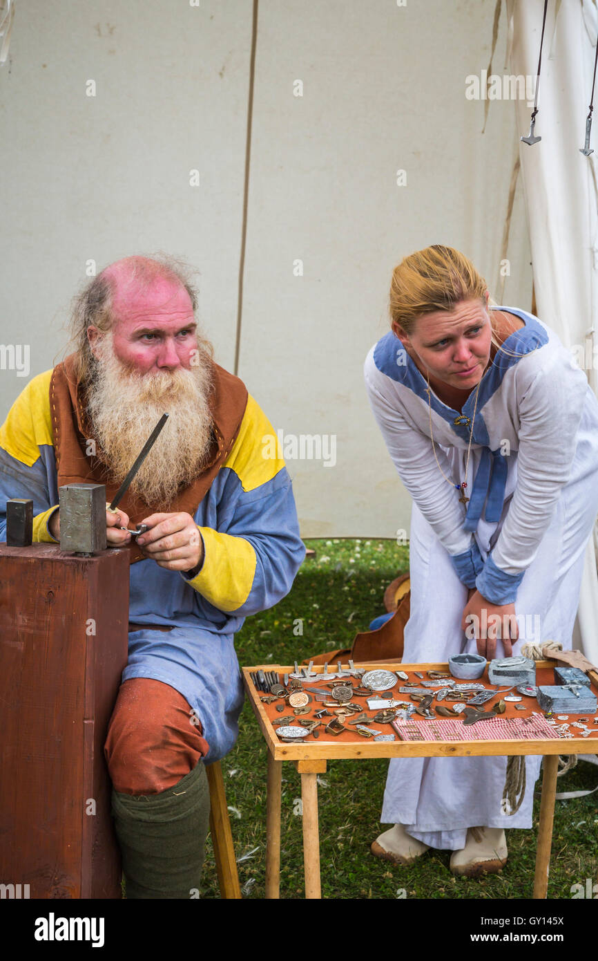 Campement Viking Festival Islandais à Gimli, au Manitoba, Canada. Banque D'Images
