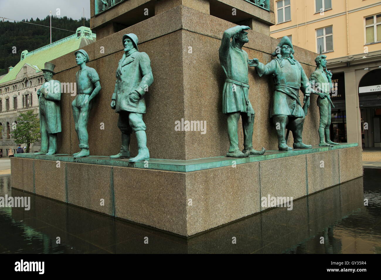 Sjomannsmonumentet, Seaman's Monument, par Dyre Vaa de Torgallmenningen, 1950, Bergen, Norvège Banque D'Images