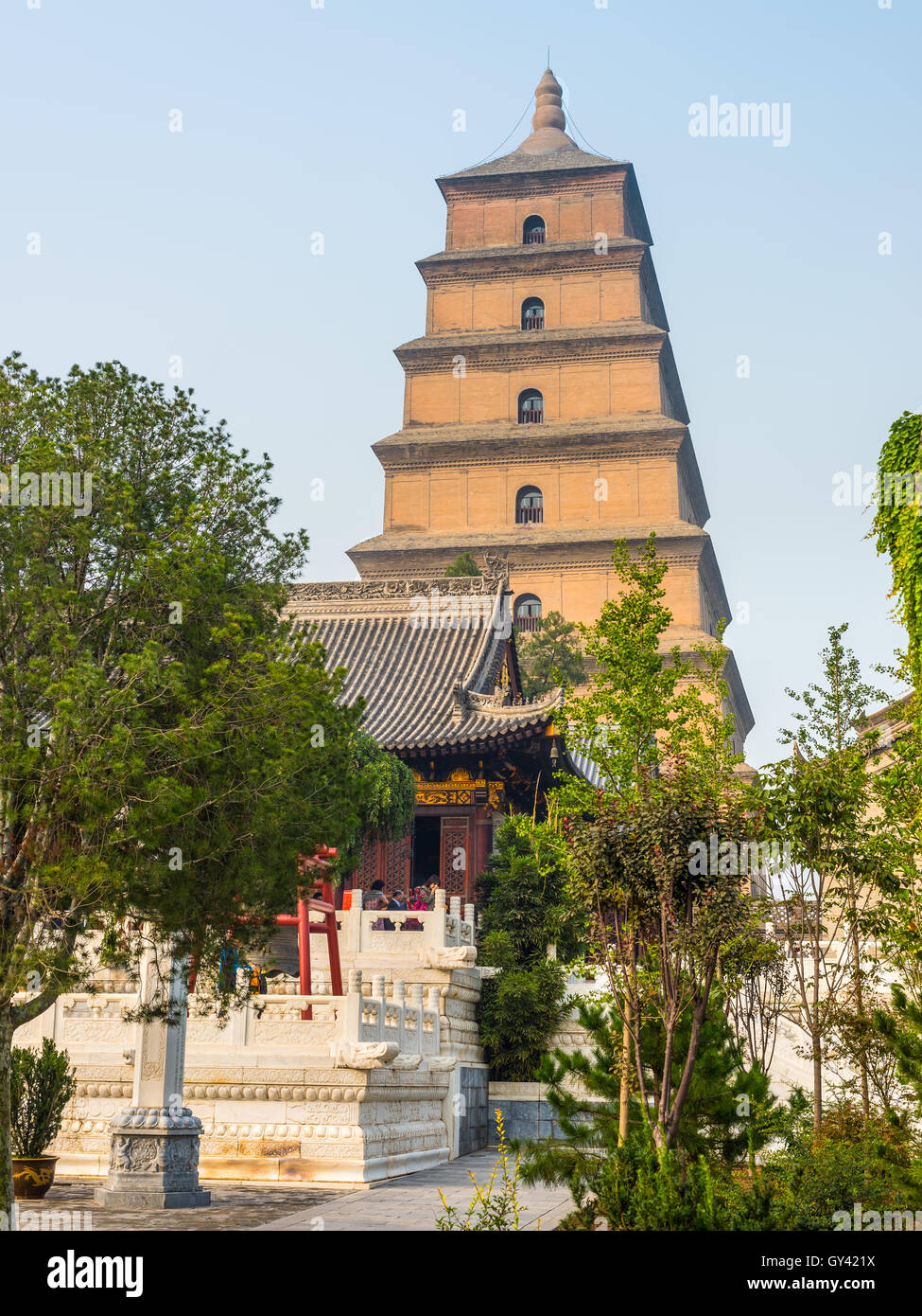 Giant Wild Goose Pagoda ou la Grande Pagode de l'Oie Sauvage, est une pagode bouddhiste de Xi'an, province du Shaanxi Banque D'Images