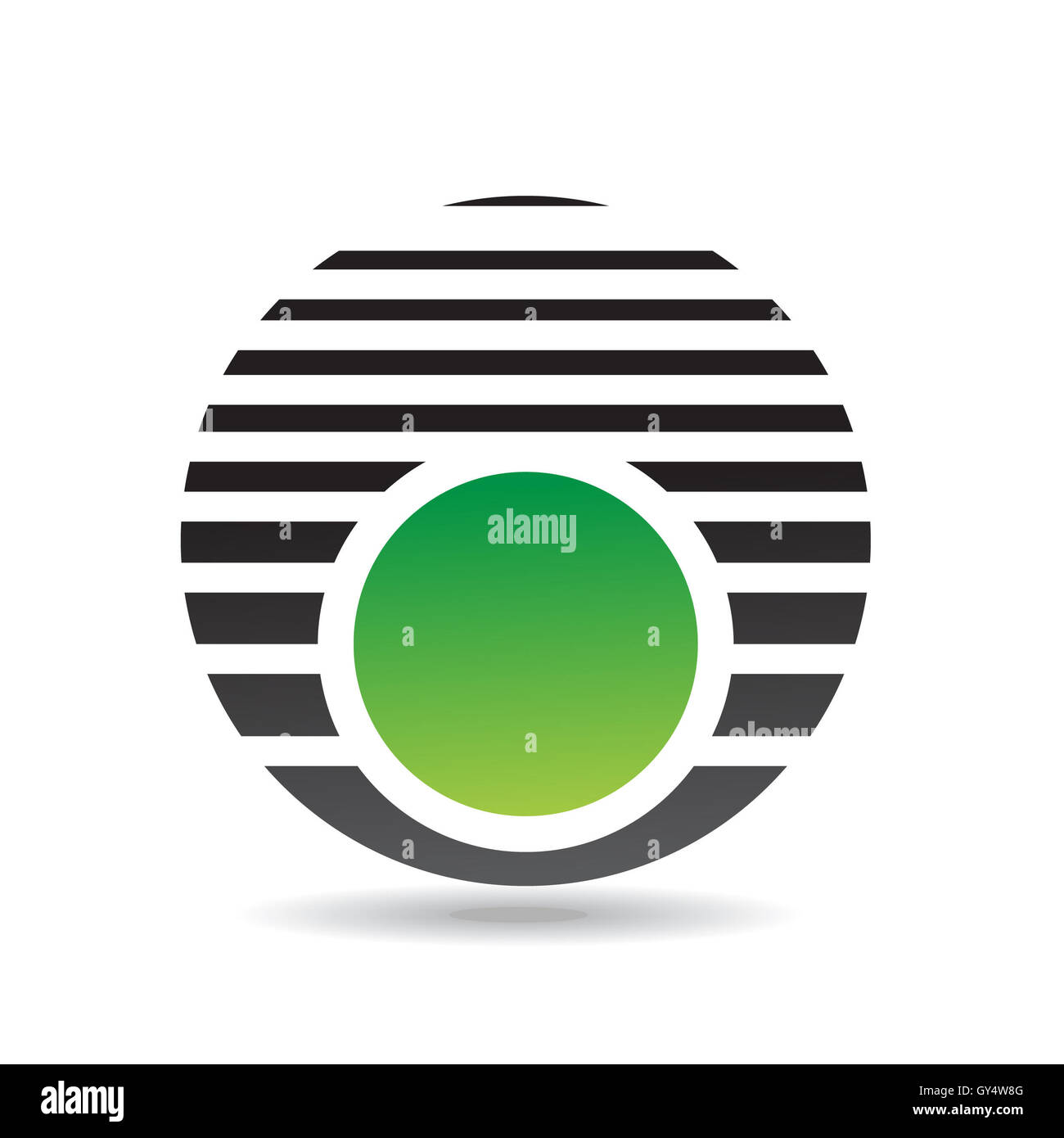Logo rond vert et l'icône de l'élément de conception Photo Stock - Alamy