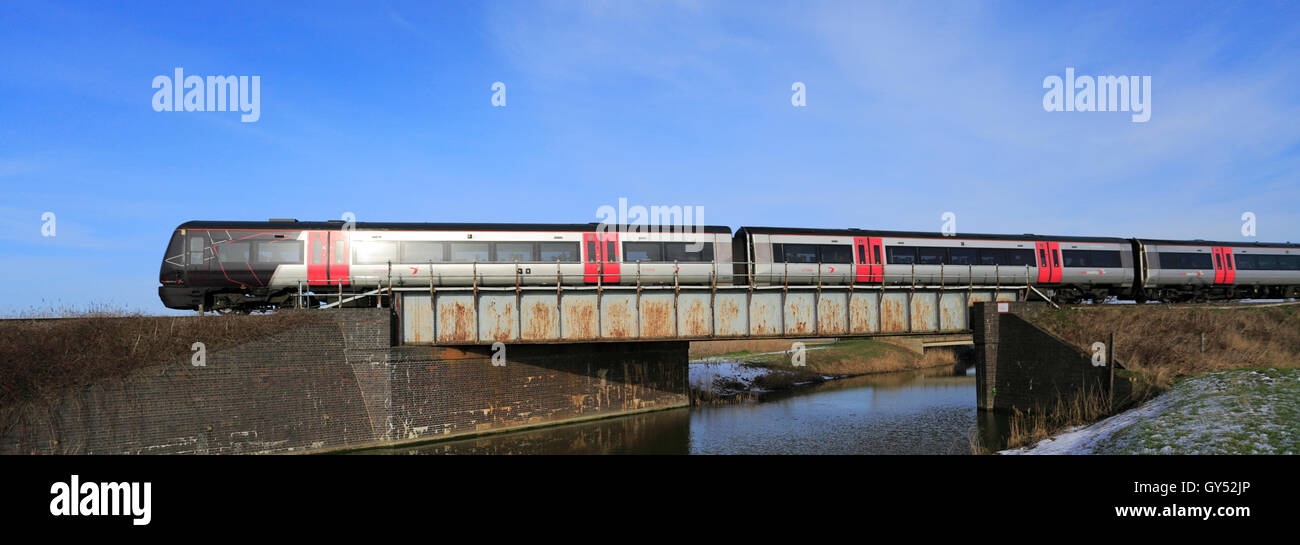170 l'unité diesel classe Turbostar, un comté à C2C Les Trains, Peterborough (Cambridgeshire, Angleterre, RU Banque D'Images