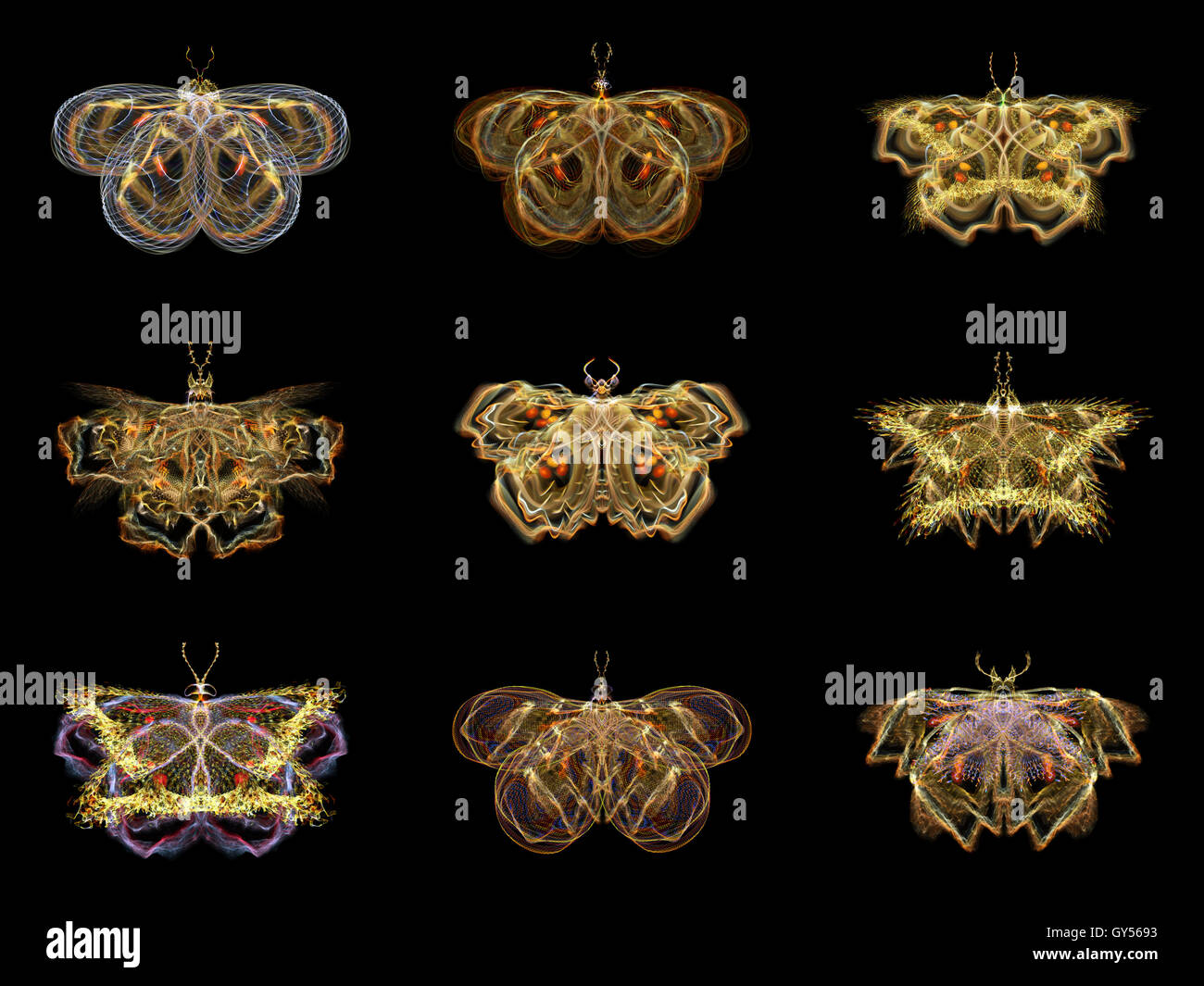 Papillons fractale virtuel Banque D'Images